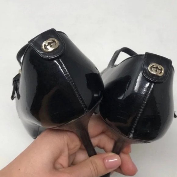 Gucci Black Patent Leather Mary Jane Pumps- Pristine Condition - Picture 4 of 5